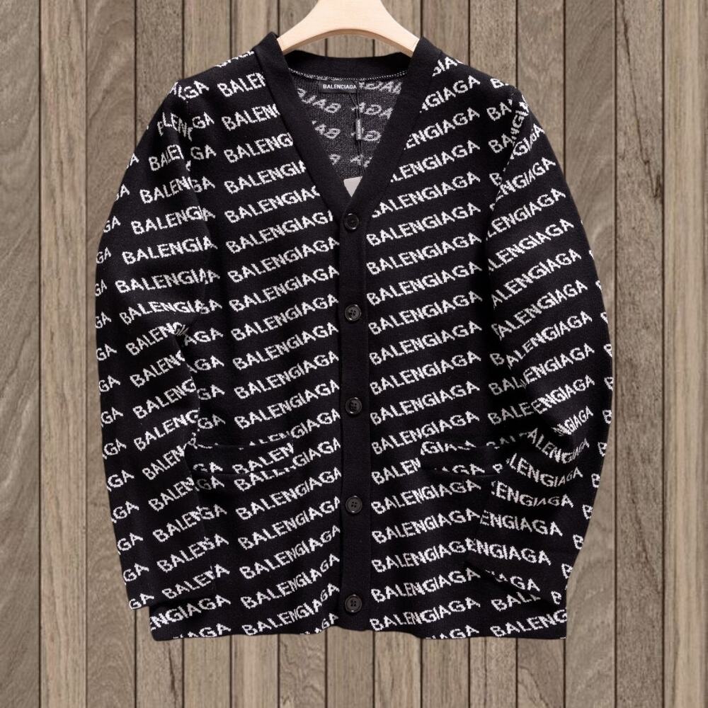 Balenciaga black button down sweater